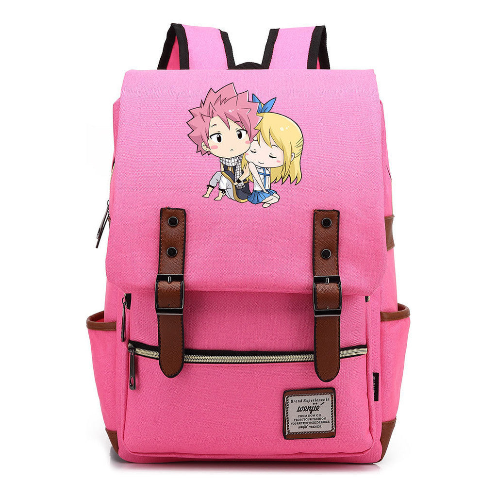 Printed Teenage Student Backpack For Men And Women With Casual Belt Buckle Classic Backpack