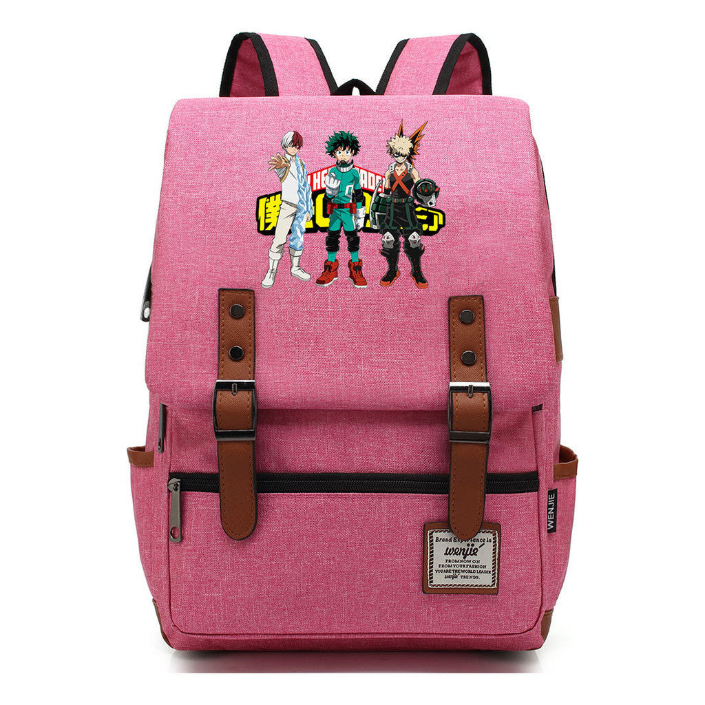 Animation My Hero College Prints Schoolbags For Young Students And Classic Backpacks With Belt Buckles For Men And Women.