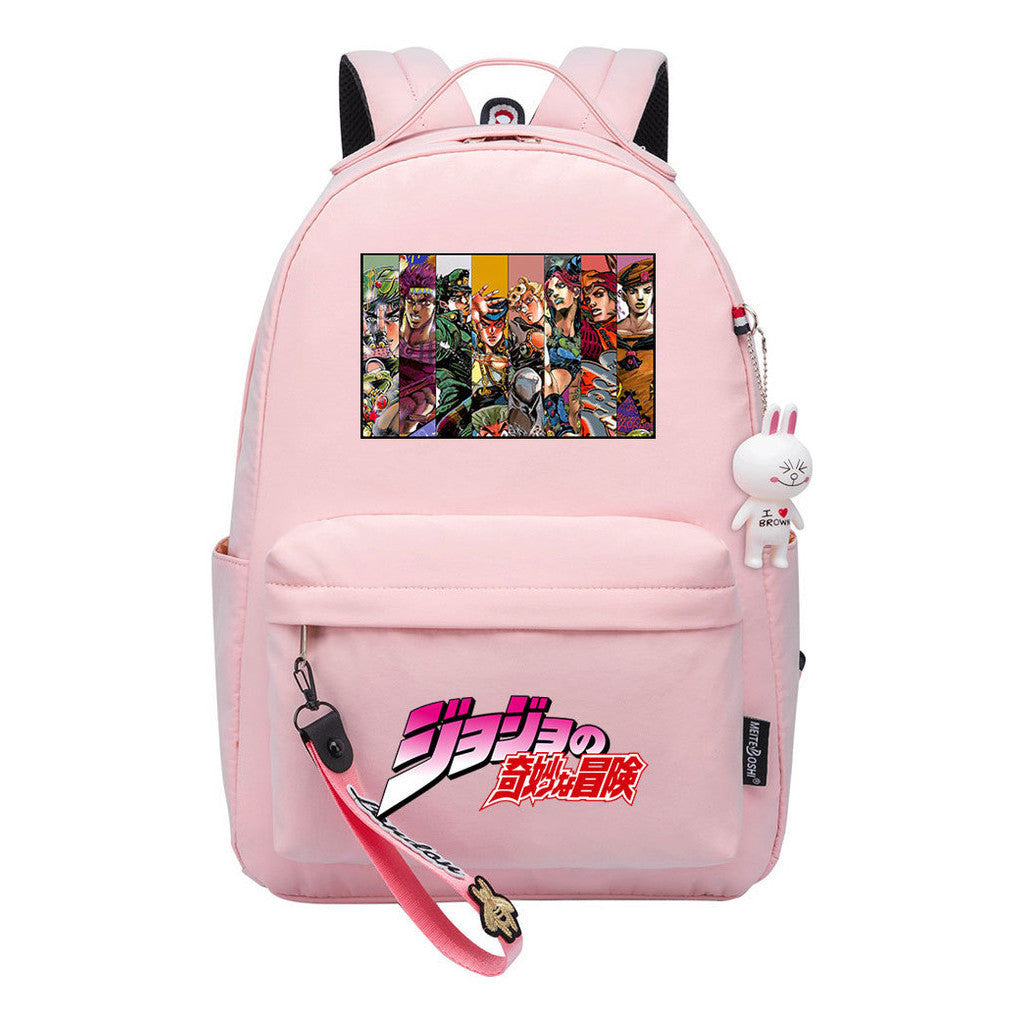Comic Jojo's Wonderful Adventure Print Youth Student School Bag Leisure Bag Girl Backpack