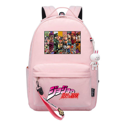 Comic Jojo's Wonderful Adventure Print Youth Student School Bag Leisure Bag Girl Backpack