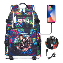 Cartoon Printed Usb Large Capacity Backpack For Men And Women's Leisure Travel Backpack