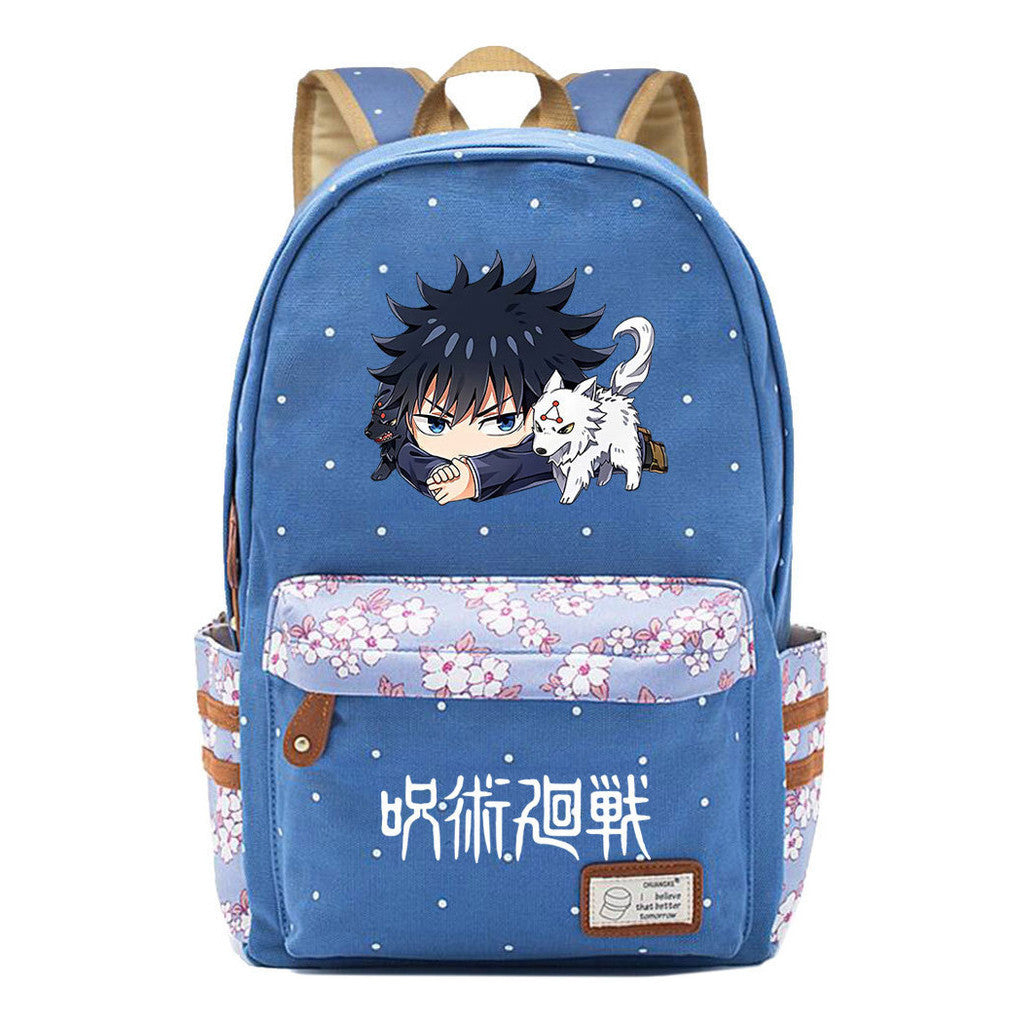 Cartoon Spell Battle Youth Girls Student School Bag Men's And Women's Leisure Canvas Backpack