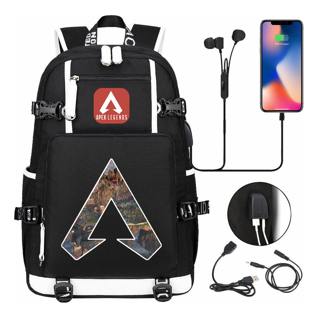 Game Apex Hero Print Usb Large Capacity Youth Student School Bag Men's And Women's Leisure Travel Backpack