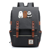 Cartoon Cute Three Bears Printed Youth School Bag For Men And Women Leisure Belt Buckle Classic Backpack