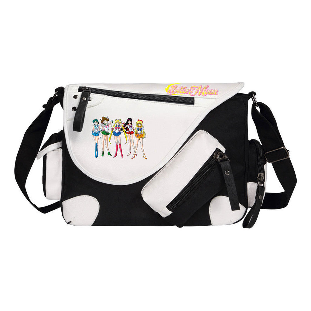 Beauty Girl Warrior Printed Youth Student School Bag Canvas Single Shoulder Bag Men's And Women's Casual Straddle Backpack