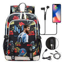 Sports Football Star Usb Youth Student Backpack For Men And Women's Leisure Sports Backpack