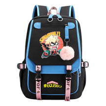 My Heroes Academy Usb Student Backpack For Boys And Girls, Casual Weaving Ribbon Flip Back Backpack