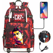 Football Star Cristiano Ronaldo Printed Youth Backpack, Backpack, Leisure Travel Backpack