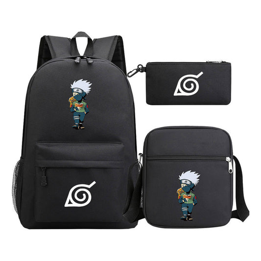 Anime Naruto Starry Sky Student School Bag Three Piece Set Backpack Set