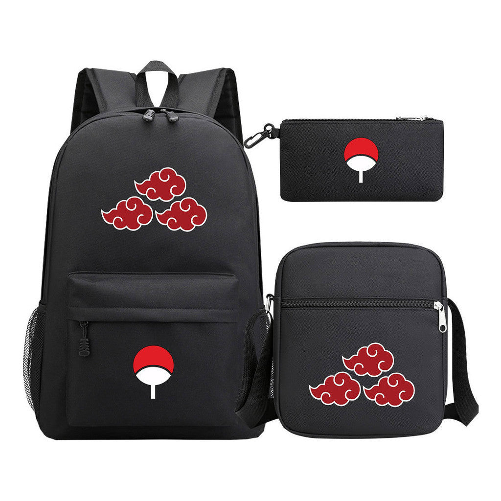Anime Naruto Starry Sky Youth School Bag Three Piece Set For Men And Women Backpack Set