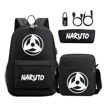Naruto Usb Password Lock Student Backpack Three Piece Set For Boys And Girls Backpack Set
