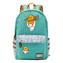 Cartoon Lazy Egg Printed Youth Student School Bag Fragmented Flower Boys And Girls Backpack
