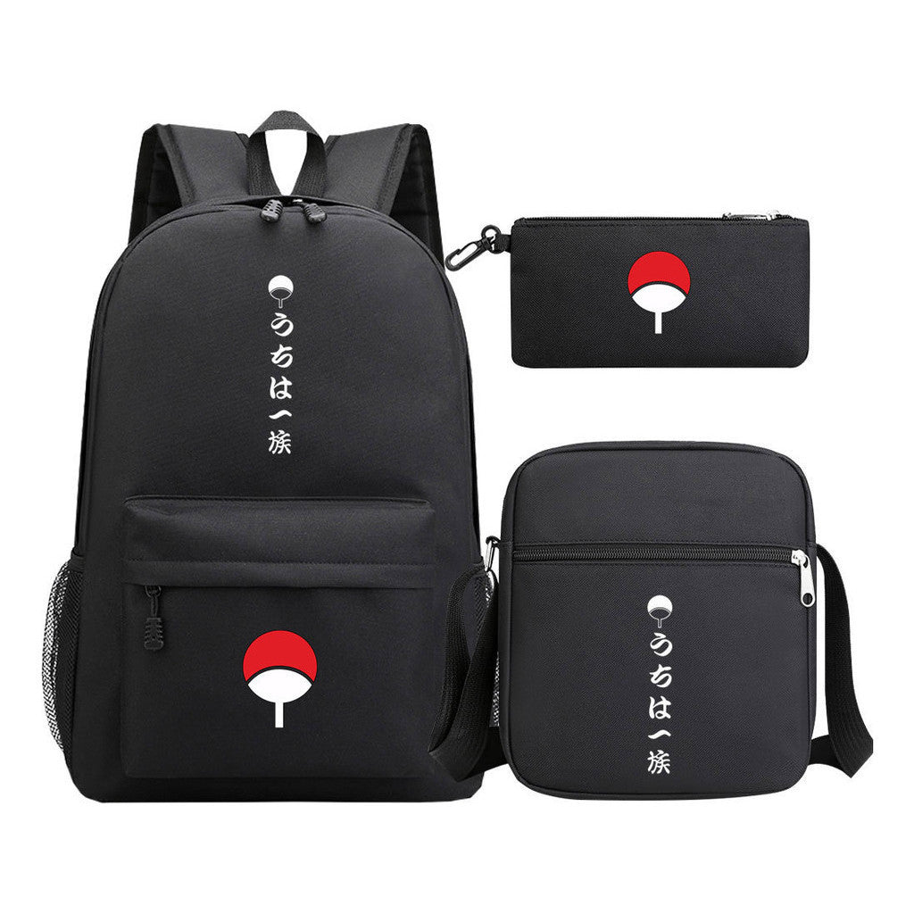 Anime Naruto Starry Sky Youth School Bag Three Piece Set For Men And Women Backpack Set