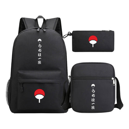 Anime Naruto Starry Sky Youth School Bag Three Piece Set For Men And Women Backpack Set