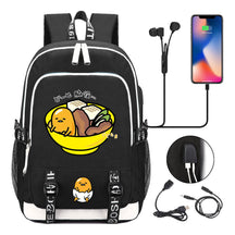Comic Lazy Egg Youth Student Backpack Usb Men's And Women's Leisure Backpack