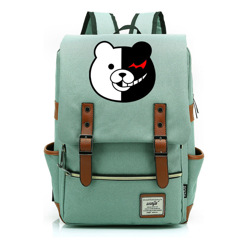 Printed Teenage Student Backpack For Men And Women With Casual Belt Buckle Classic Backpack