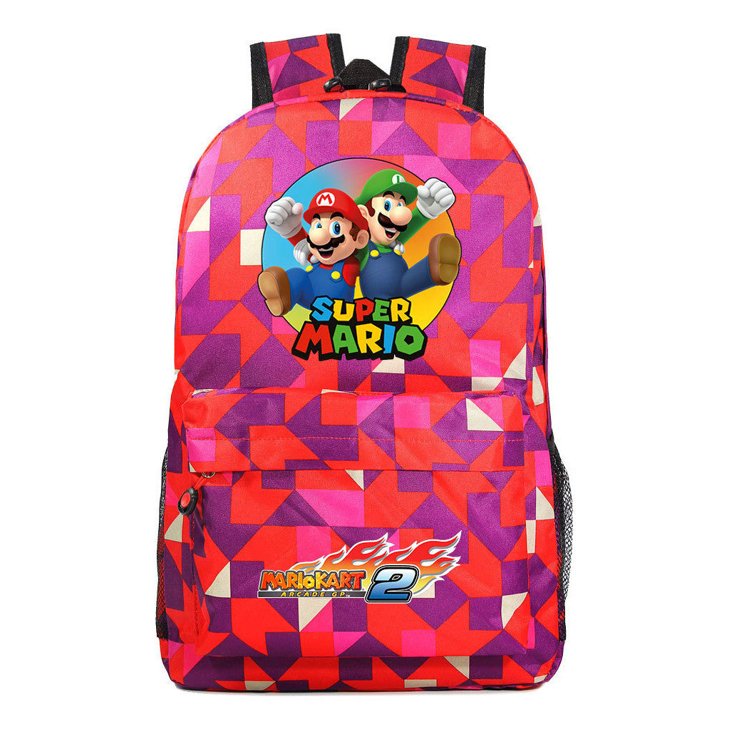 Super Mario Starry Sky Student Backpack For Men And Women's Leisure Travel Backpack