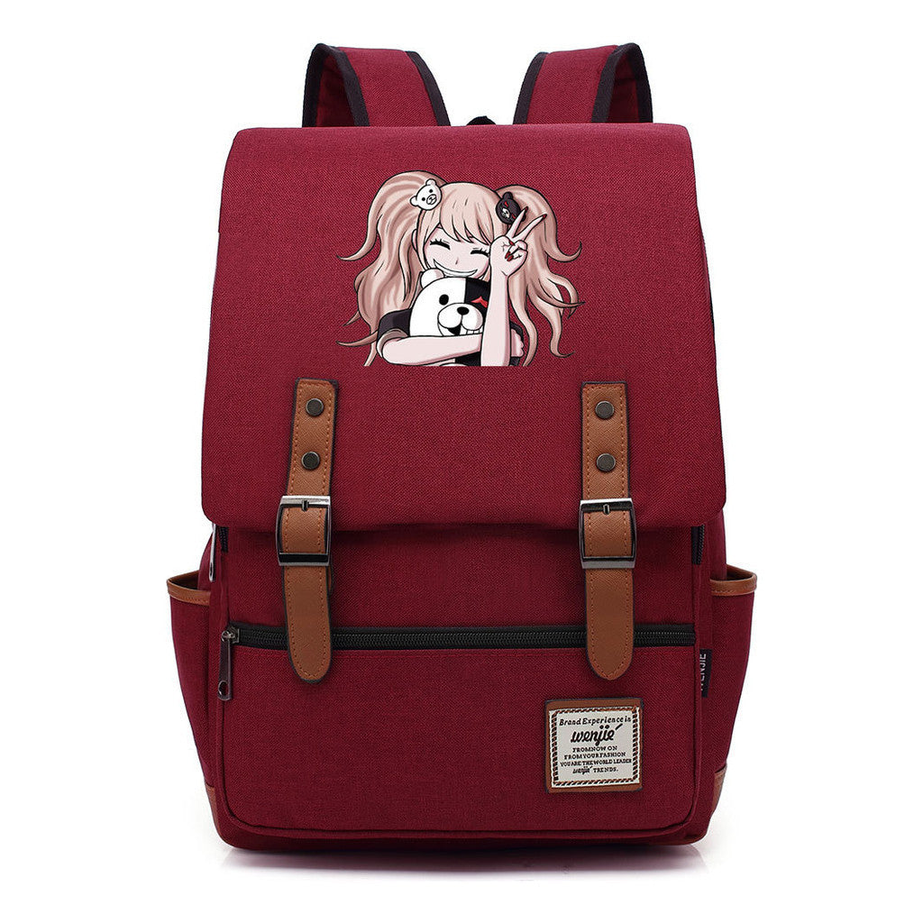 Printed Teenage Student Backpack For Men And Women With Casual Belt Buckle Classic Backpack