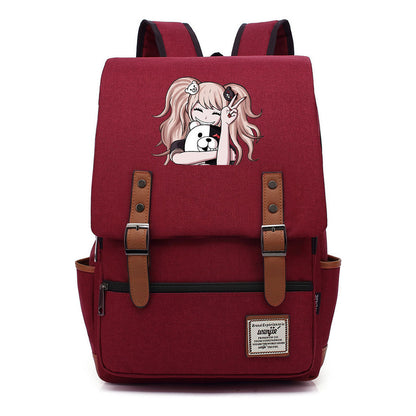 Printed Teenage Student Backpack For Men And Women With Casual Belt Buckle Classic Backpack