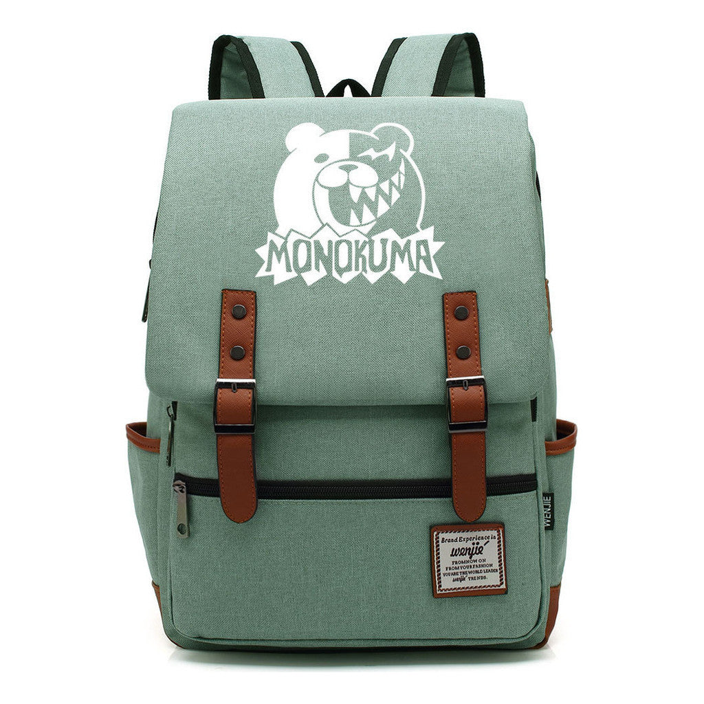 Printed Teenage Student Backpack For Men And Women With Casual Belt Buckle Classic Backpack