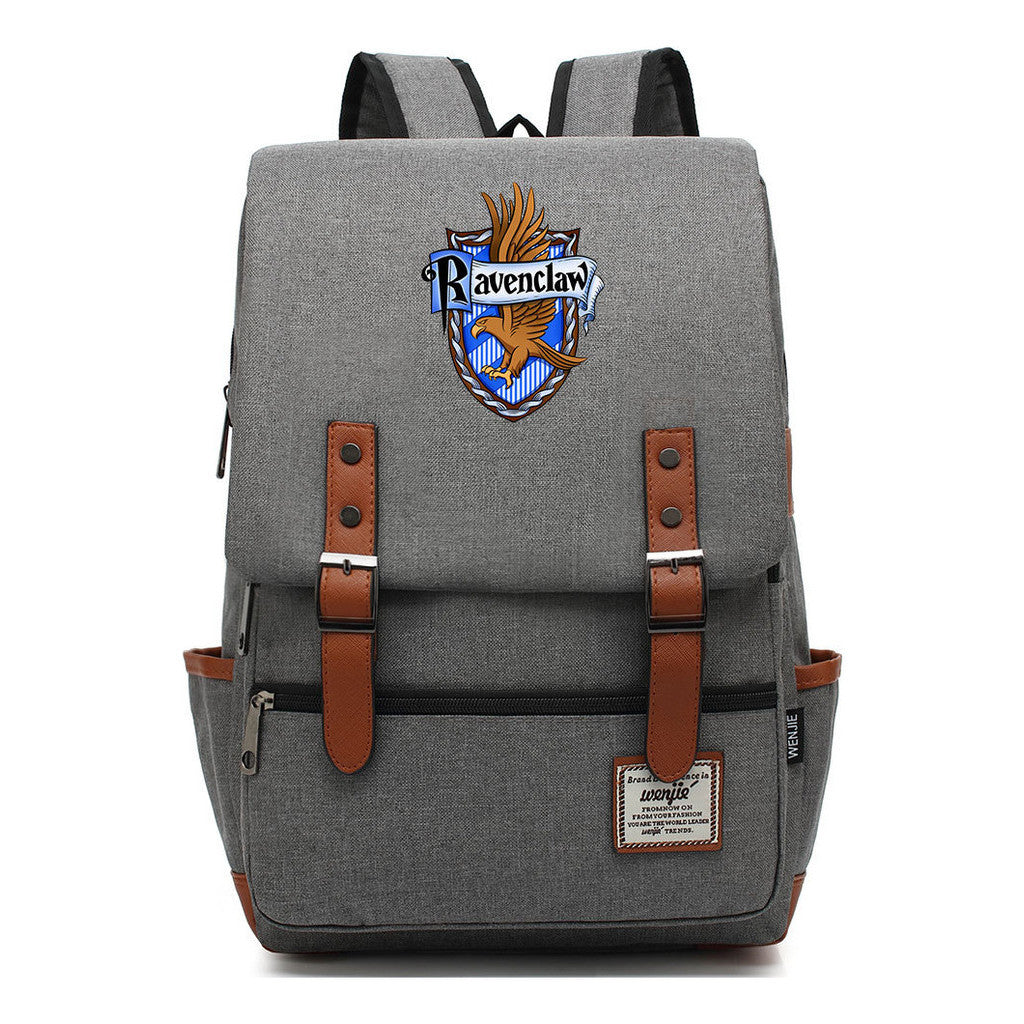 School Of Witchcraft And Wizardry Printed Youth Student School Bag Casual Belt Buckle Classic Backpack