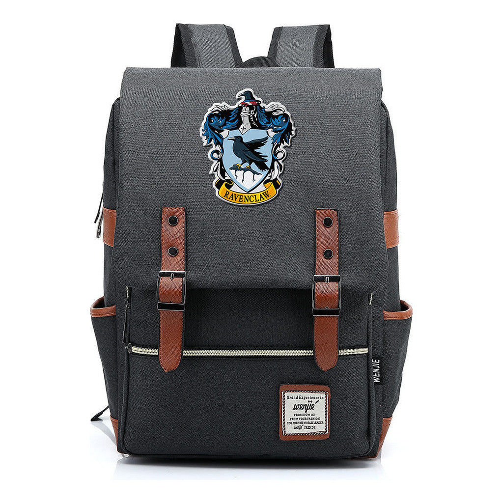 School Of Witchcraft And Wizardry Printed Student School Bag Casual Belt Buckle Classic Backpack
