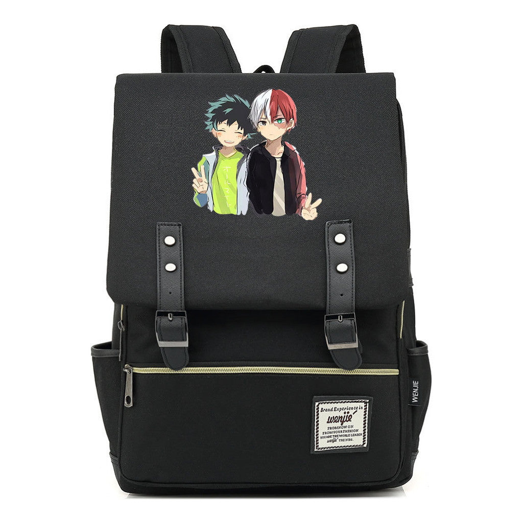 Anime My Heroes Academy Printed Youth Student School Bag Casual Belt Buckle Classic Backpack