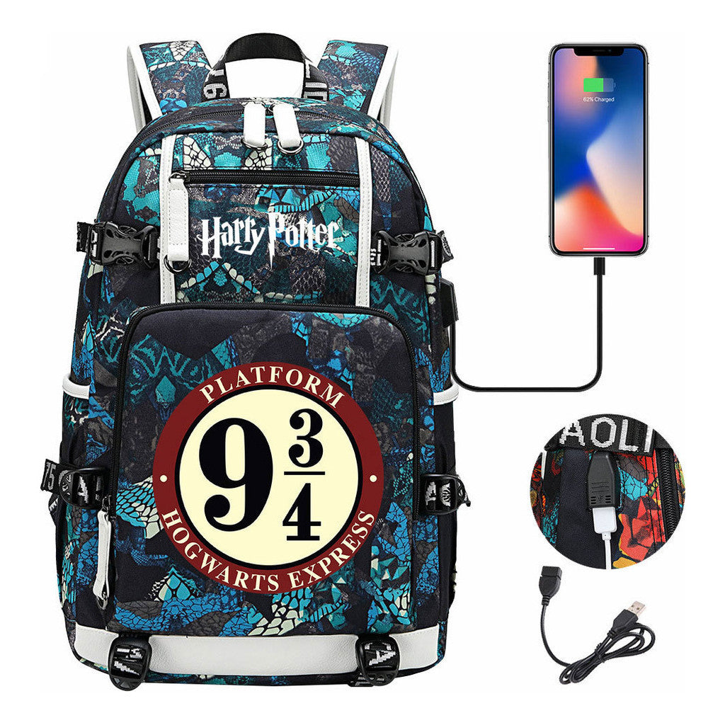 School Of Witchcraft And Wizardry Usb Earphones, Youth Student Backpacks, Leisure Travel Backpacks