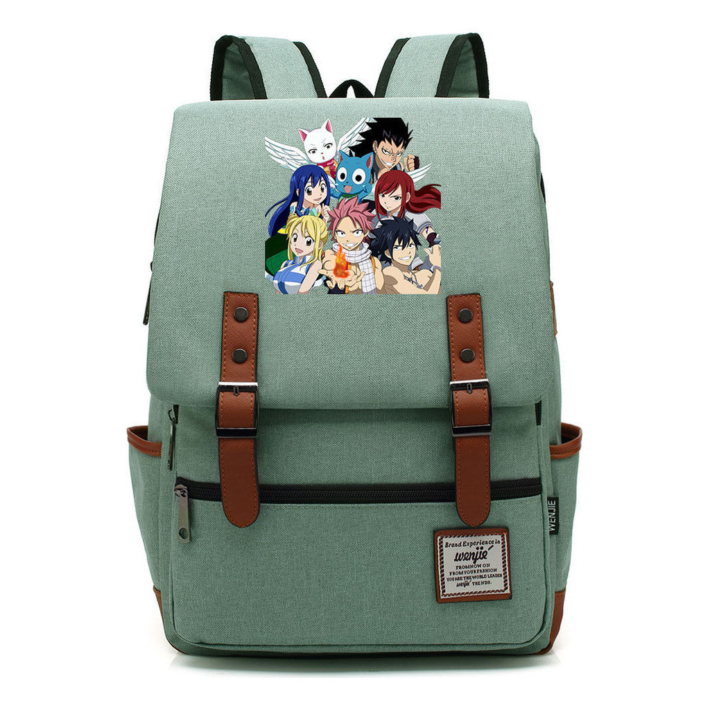 Printed Teenage Student Backpack For Men And Women With Casual Belt Buckle Classic Backpack 38*27*12.5cm