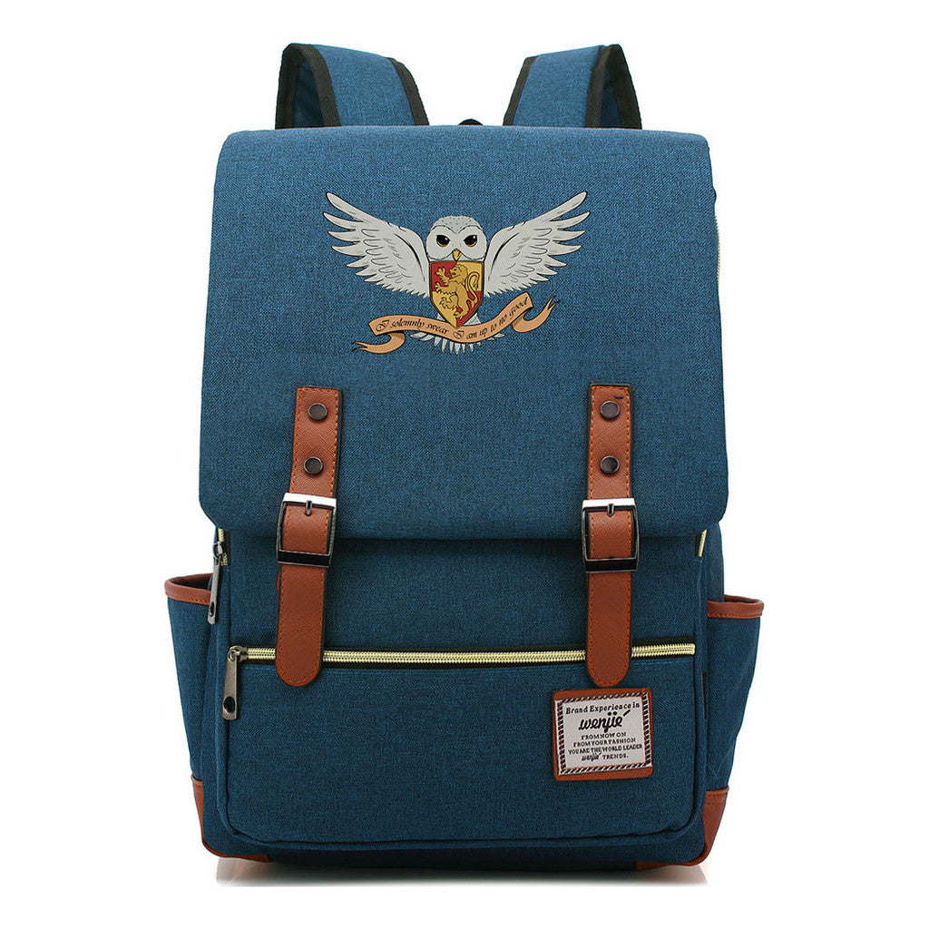 School Of Witchcraft And Wizardry Printed Student Backpack For Men And Women, Casual Belt Buckle, Classic Backpack 43*29*13.5cm