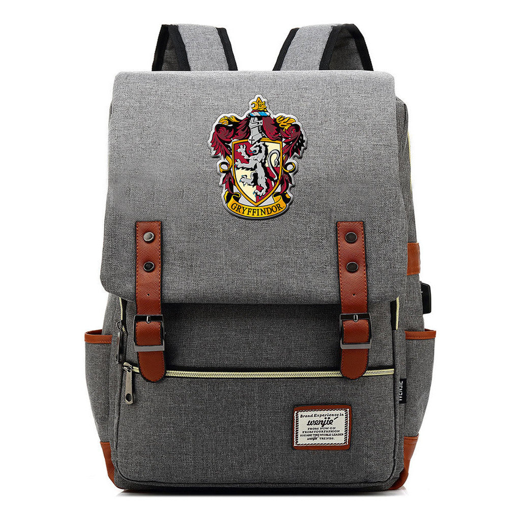 School Of Magic Schoolbag Usb Leisure Belt Buckle Backpack Men And Women