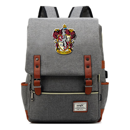 School Of Magic Schoolbag Usb Leisure Belt Buckle Backpack Men And Women