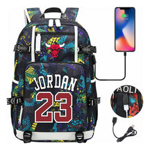 Sports Basketball Star Printed Usb Youth Student Backpack For Men And Women's Leisure Travel Backpack