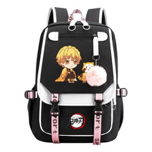 Cartoon Fashion Usb Youth Student Backpack Boy's And Girl's Leisure Ribbon Flip Backpack
