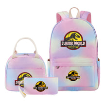 Jurassic Park Dinosaur Youth School Bag Lunch Bag Three Piece Set Backpack Set