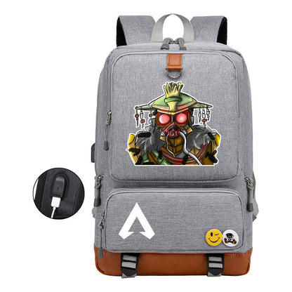 Apex Hero Print Usb Student Backpack Casual Backpack