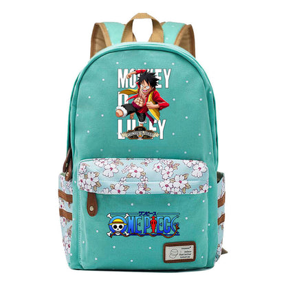 Anime Pirate Wang Lufei Printed Student School Bag Fragmented Flower Leisure Backpack