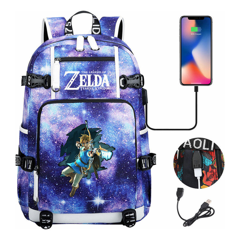 Legend Of Zelda Printed Youth Student Backpack For Men And Women With Large Capacity Leisure Travel Backpack