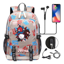 Superhero Printed Youth Primary And Secondary School Backpack Usb Men's And Women's Leisure Backpack