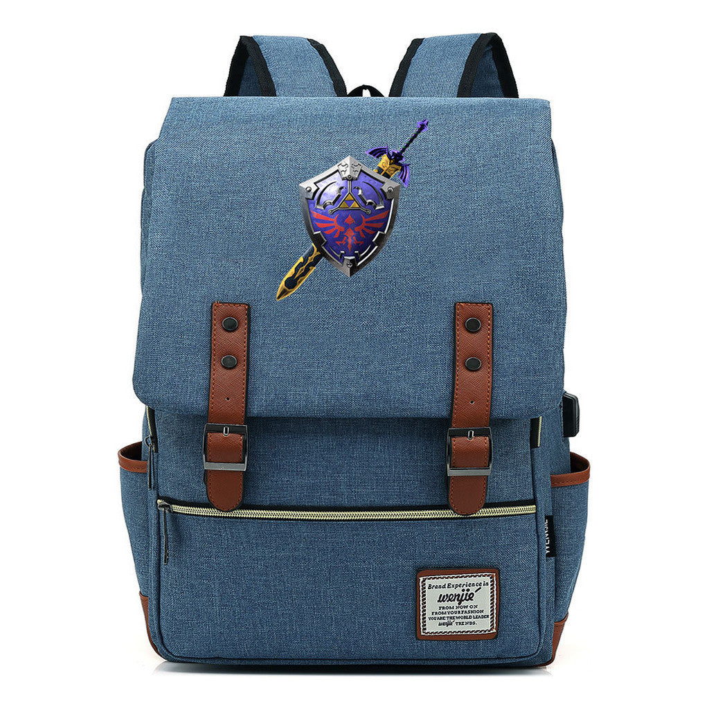 Printed Youth Student Backpack Usb Men's And Women's Casual Backpack