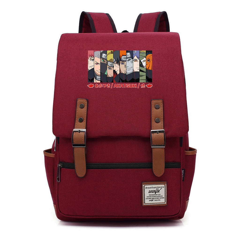 Naruto Printed Student Backpack Casual Belt Buckle Classic Backpack