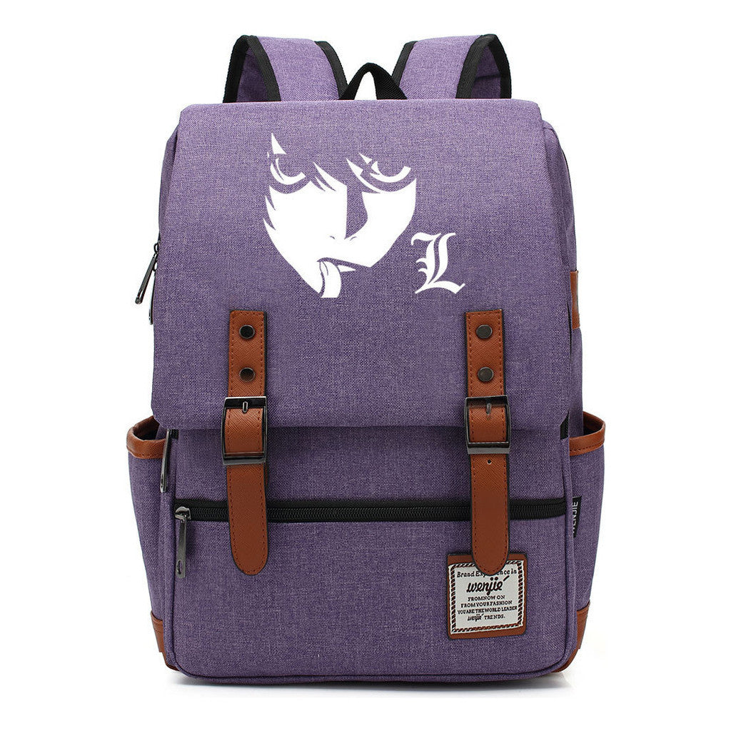 Manga Death Note Youth Student School Bag Men's And Women's Leisure Belt Buckle Backpack