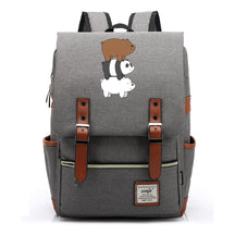 Cartoon Cute Three Bears Printed Youth School Bag For Men And Women Leisure Belt Buckle Classic Backpack