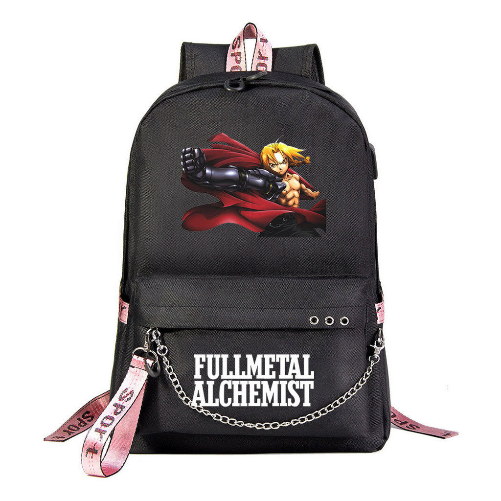 Printed Usb Student Backpack For Men And Women's Leisure Travel Backpack