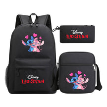 Starry Baby Stitch Printed Youth School Bag Three Piece Set For Men And Women Shoulder Set Backpack