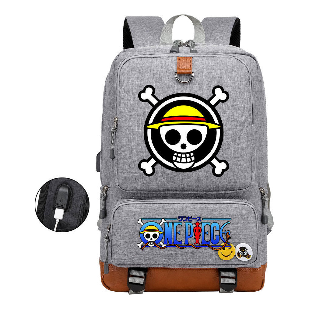 Printed Usb Youth Student Backpack For Leisure Travel Backpack
