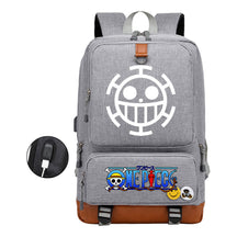 Cartoon Pirate King Printed Usb Student Backpack Leisure Travel Backpack