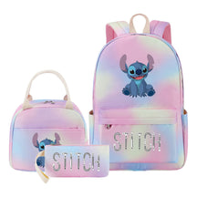 Interstellar Baby Stitch Student Girls School Bag Lunch Bag Three Piece Set Backpack Cover