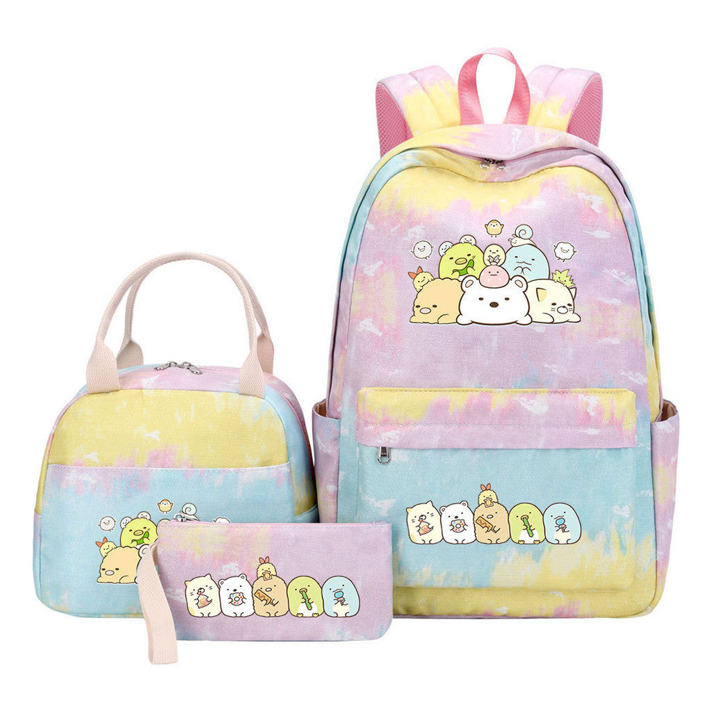 Game Corner Biology Student Girls School Bag Lunch Bag Three Piece Set Backpack Set