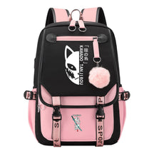 Cartoon Fashion Usb Youth Middle School Backpack For Boys And Girls Casual Woven Strap Flip Back Backpack
